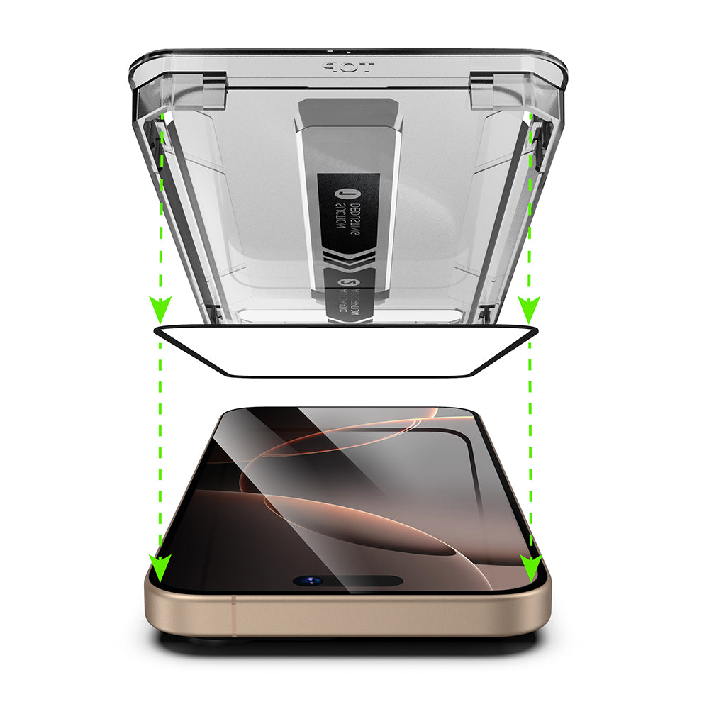 Skärmskydd Privacy Techsuit TitanGlass för Apple iPhone 17 / 16 Pro, Härdat Glas, Full Lim