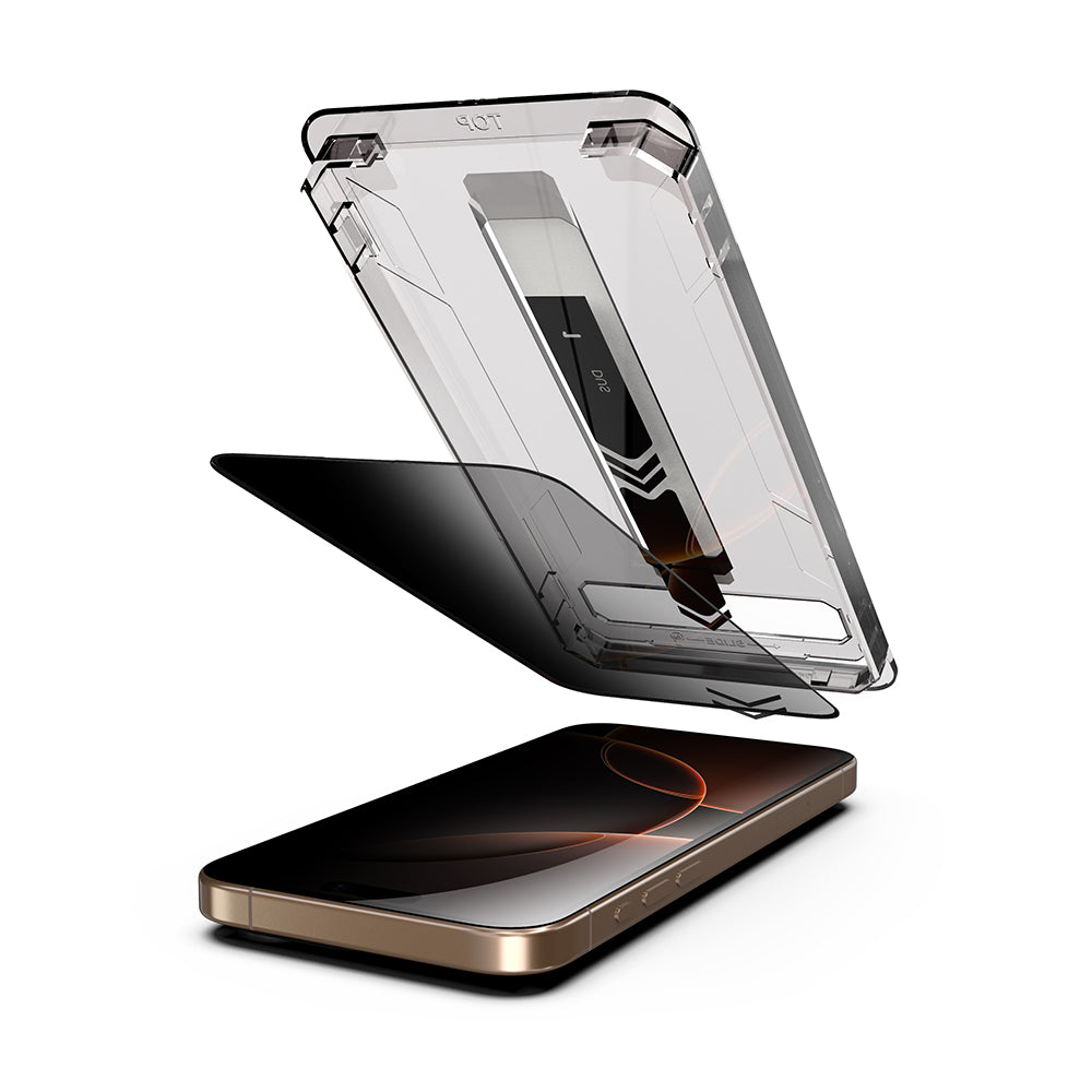 Skärmskydd Privacy Techsuit TitanGlass för Apple iPhone 17 / 16 Pro, Härdat Glas, Full Lim