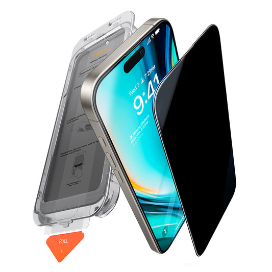 Integritetsskärmskydd Torras GlassGo Install Master för Apple iPhone 16 Pro Max, Härdat glas, Full limning