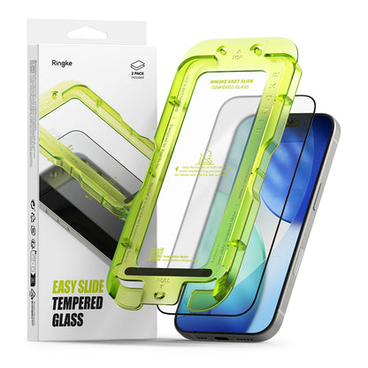 Skärmskydd Ringke Easy Slide för Apple iPhone 17, Härdat glas, Full lim, Set med 2 stycken