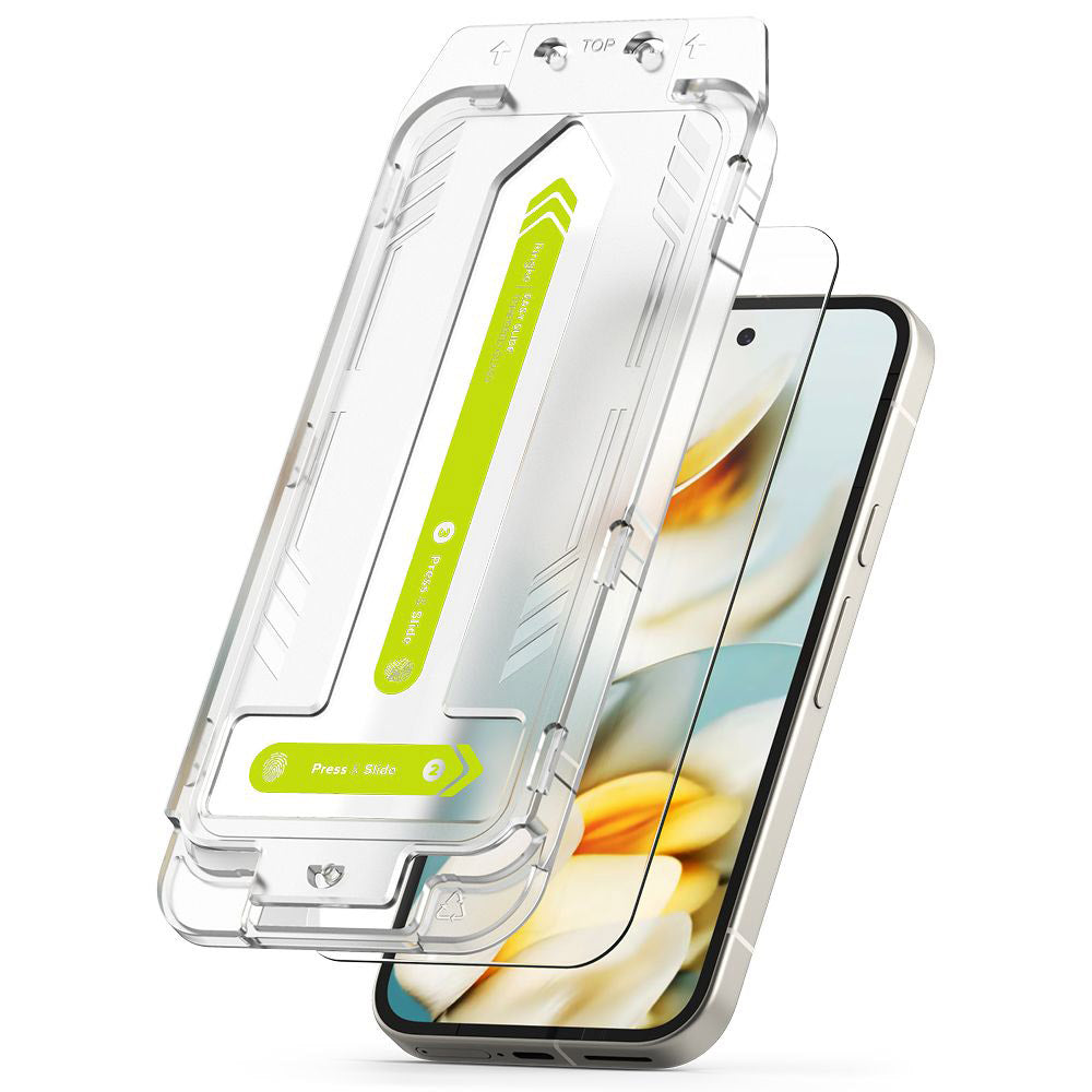 Skärmskydd Ringke Easy Slide för Google Pixel 9a, Härdat Glas, Fullt Lim, Set med 2 stycken