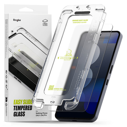 Ringke Easy Slide skärmskydd för Nothing Phone (3a) / Phone (3a) Pro, härdat glas, full limning, set om 2 stycken
