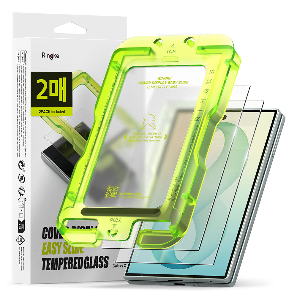 Ringke Easy Slide Skärmskydd för Samsung Galaxy Z Fold8 F971, Härdat Glas, Fullt Lim, Set med 2 stycken