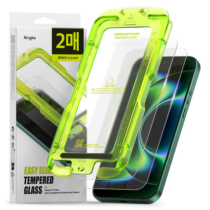 Ringke Easy Slide skärmskydd för Xiaomi 17 Ultra, härdat glas, full lim, set med 2 stycken