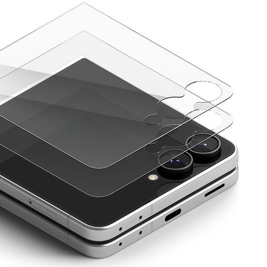 Ringke Pro Skärmskydd för Samsung Galaxy Z Flip8 F776, Härdat Glas, Fullt Lim, Set med 2 stycken