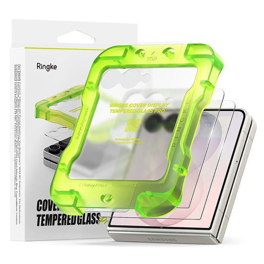 Ringke Pro Skärmskydd för Samsung Galaxy Z Flip8 F776, Härdat Glas, Fullt Lim, Set med 2 stycken