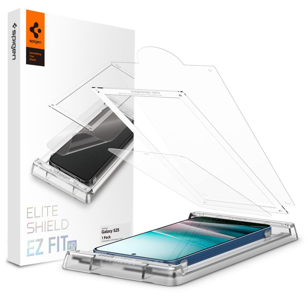 Skärmskydd Spigen Elite Shield EZ FIT HD för Samsung Galaxy S25 S931, Plast AFL09091