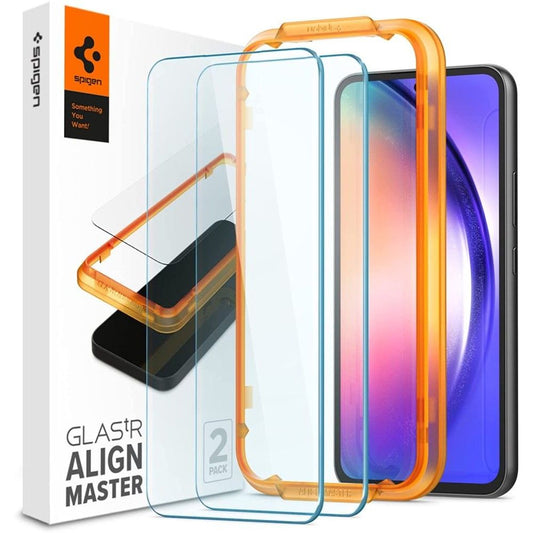 Skärmskydd Spigen GlastR Align Master för Samsung Galaxy A54 A546, Härdat glas, Full lim, Set med 2 stycken AGL05966