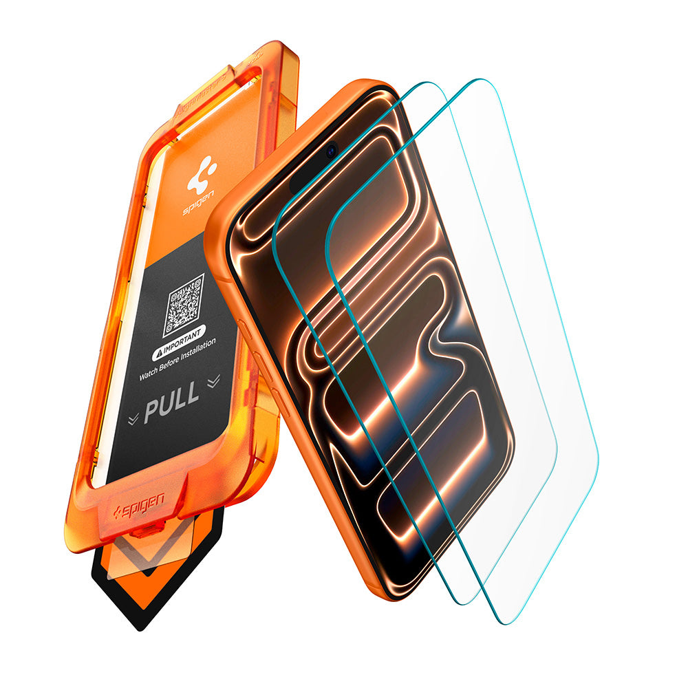 Skärmskydd Spigen GlastR AlignMaster S för Apple iPhone 18 Pro Max / 17 Pro Max, Härdat Glas, Fullt Lim, Set med 2 stycken AGL10101
