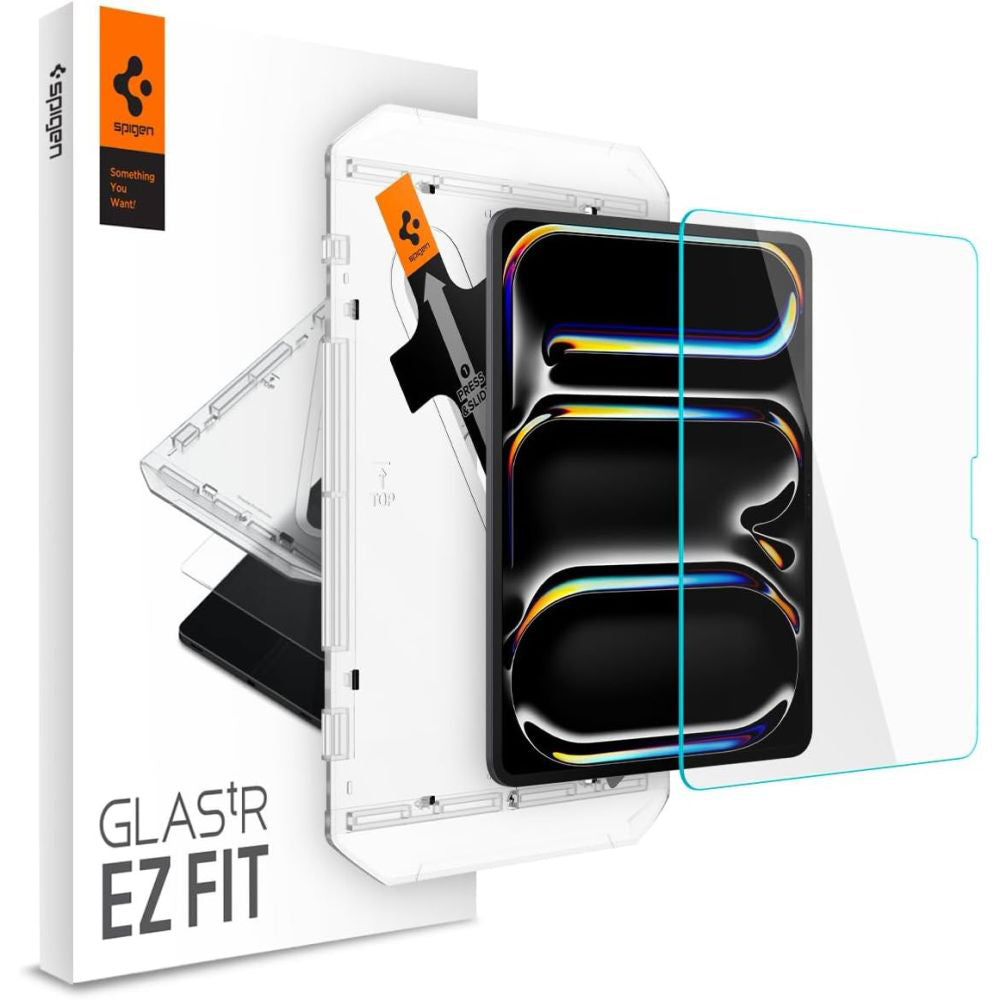 Skärmskydd Spigen GlastR EZ FIT för Apple iPad Pro 13 (2024), Härdat Glas, Full Glue AGL07793