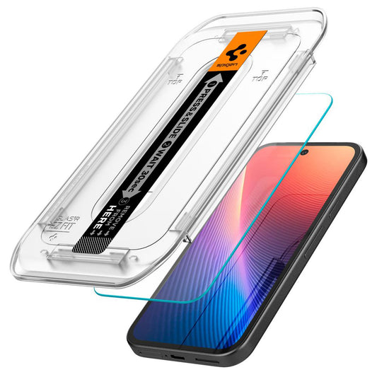 Skärmskydd Spigen GlastR EZ FIT för Google Pixel 9a, Härdat Glas, Full Lim, Set med 2 stycken AGL08938