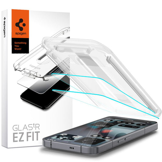 Skärmskydd Spigen GlastR EZ FIT för Nothing Phone (3), Härdat Glas, Full Lim, Set med 2 stycken AGL10165