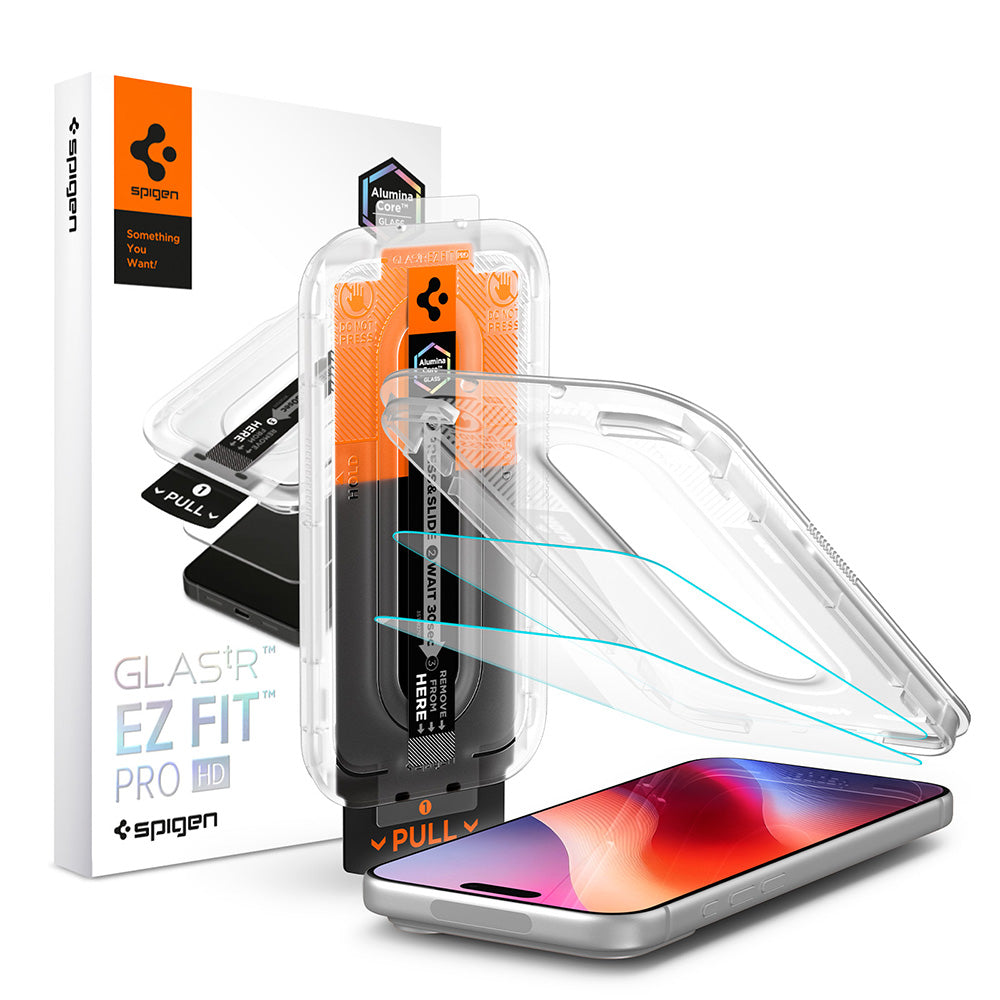 Skärmskydd Spigen GlastR EZ FIT Pro HD för Apple iPhone 18 Pro Max / 17 Pro Max / 16 Pro Max, Härdat Glas, Fullt Lim, Set med 2 stycken AGL12048