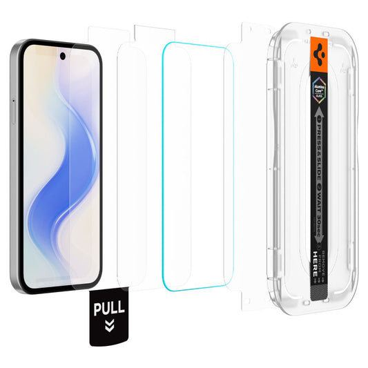 Skärmskydd Spigen GlastR EZ FIT Pro HD för Google Pixel 10a, Härdat Glas, Full Lim, Set med 2 stycken AGL11364