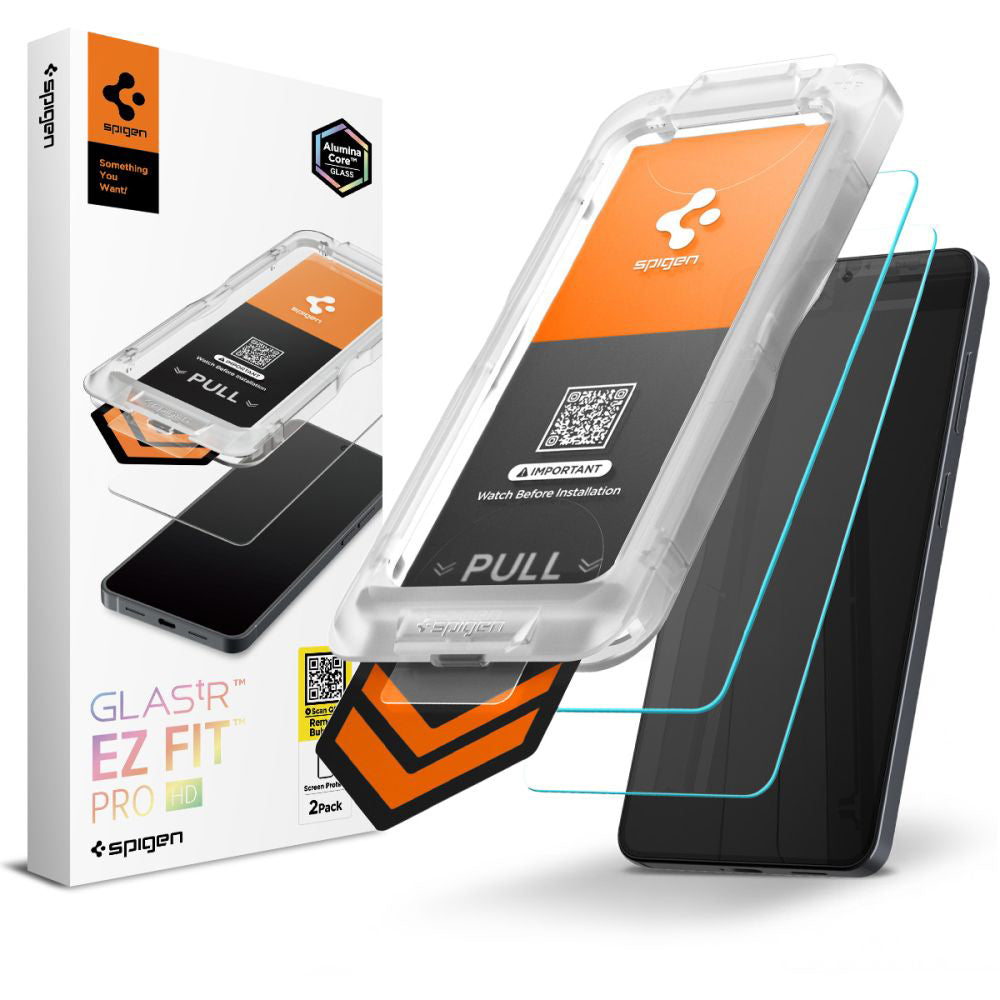 Spigen GlastR EZ FIT Pro HD Screen Protector for Samsung Galaxy S26 S942, Tempered Glass, Full Glue, Set of 2 pieces AGL11095