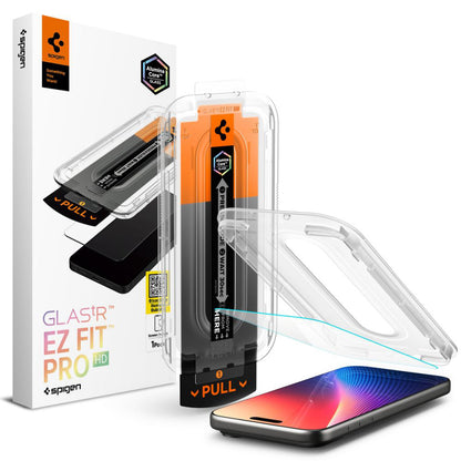 Skärmskydd Spigen GlastR EZ FIT Pro för Apple iPhone 17 Pro / 17 / 16 Pro, Härdat Glas, Full Lim