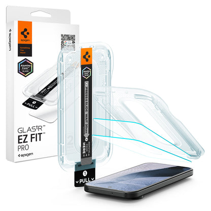 Skärmskydd Spigen GlastR EZ FIT Pro för Google Pixel 11 Pro XL, Härdat Glas, Fullt Lim, Set med 2 stycken AGL11485