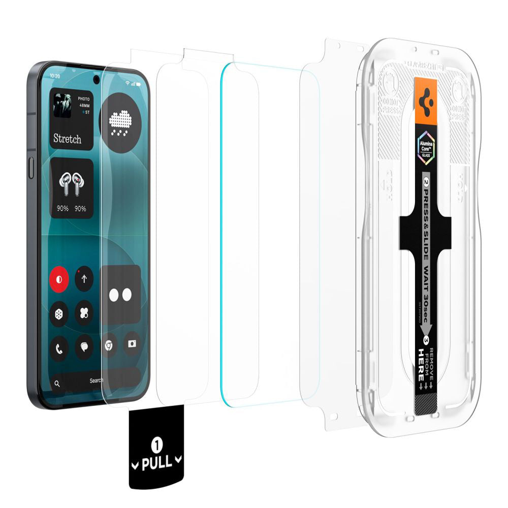 Skärmskydd Spigen GlastR EZ FIT Pro för Nothing Phone (4a) Pro, Härdat Glas, Fullt Lim, Set med 2 stycken AGL11681