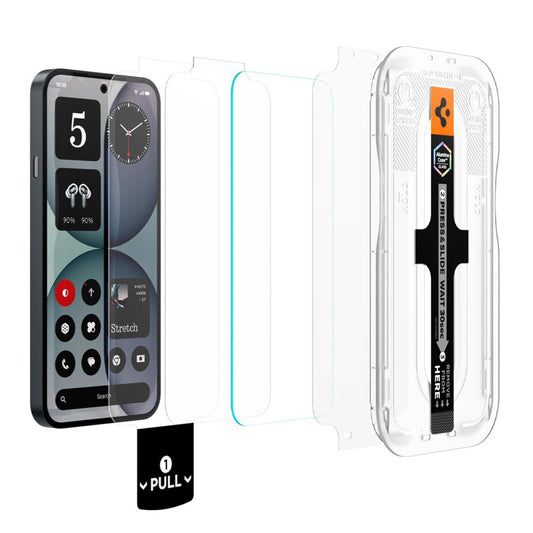 Skärmskydd Spigen GlastR EZ FIT Pro för Nothing Phone (4a), Härdat glas, Full lim, Set med 2 stycken AGL11682