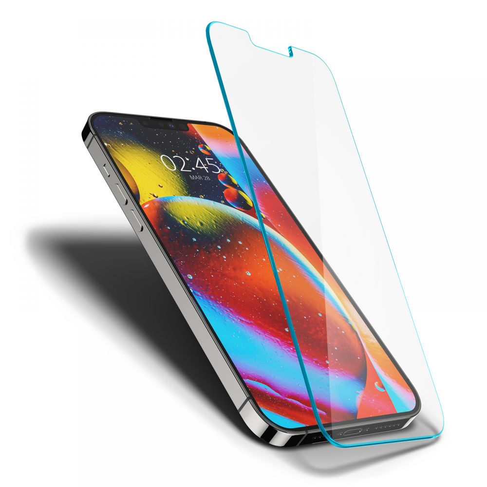 Spigen GlastR Slim Screen Protector for Apple iPhone 17e / 16e / 14 / 13 Pro, Tempered Glass, Full Glue