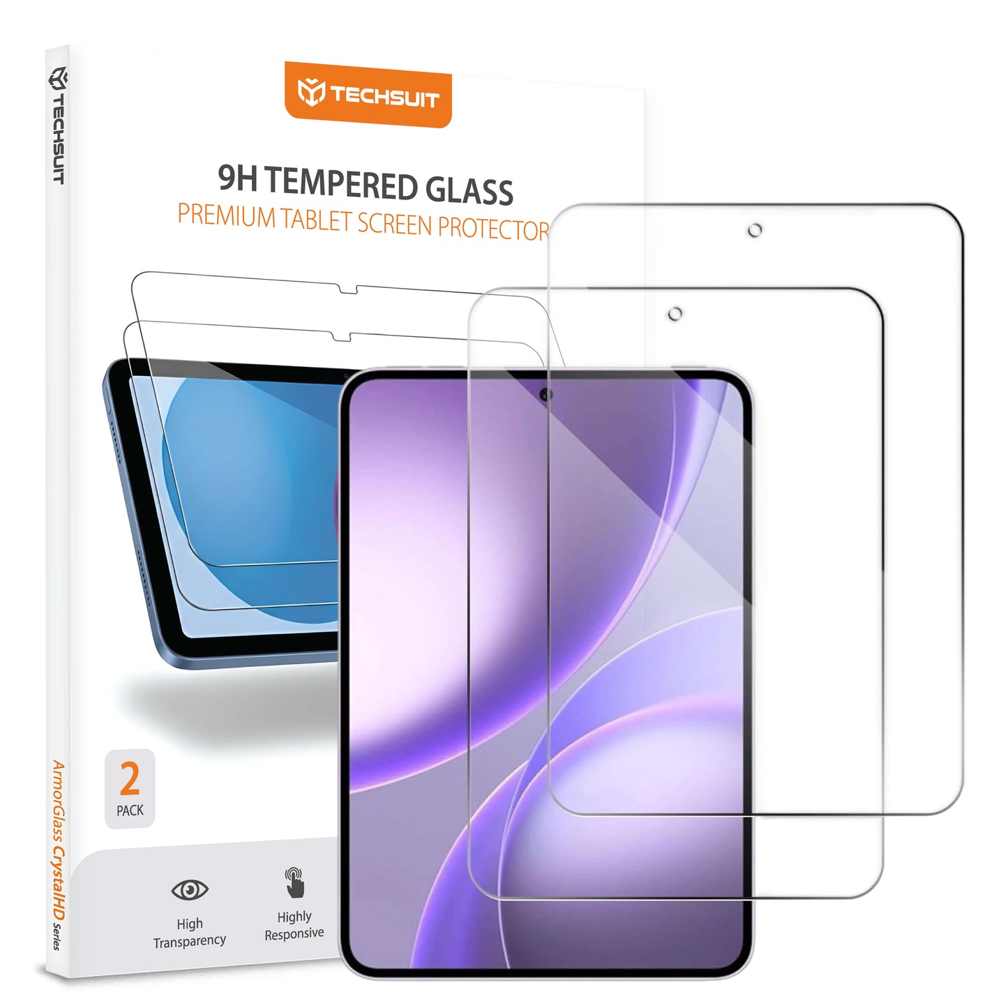 Skärmskydd Techsuit ArmorGlass CrystalHD för Oppo Pad Mini, Härdat Glas, Fullt Lim, Set om 2 stycken