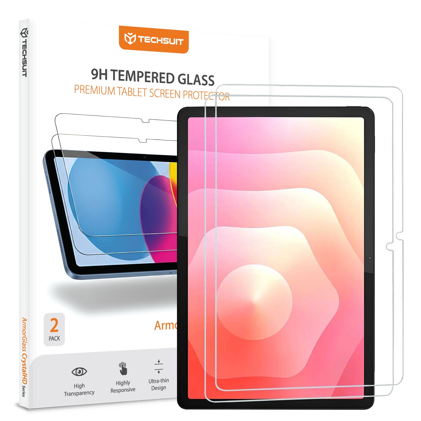 Skärmskydd Techsuit ArmorGlass CrystalHD för Samsung Galaxy Tab S11, Härdat Glas, Full Lim, Set med 2 stycken