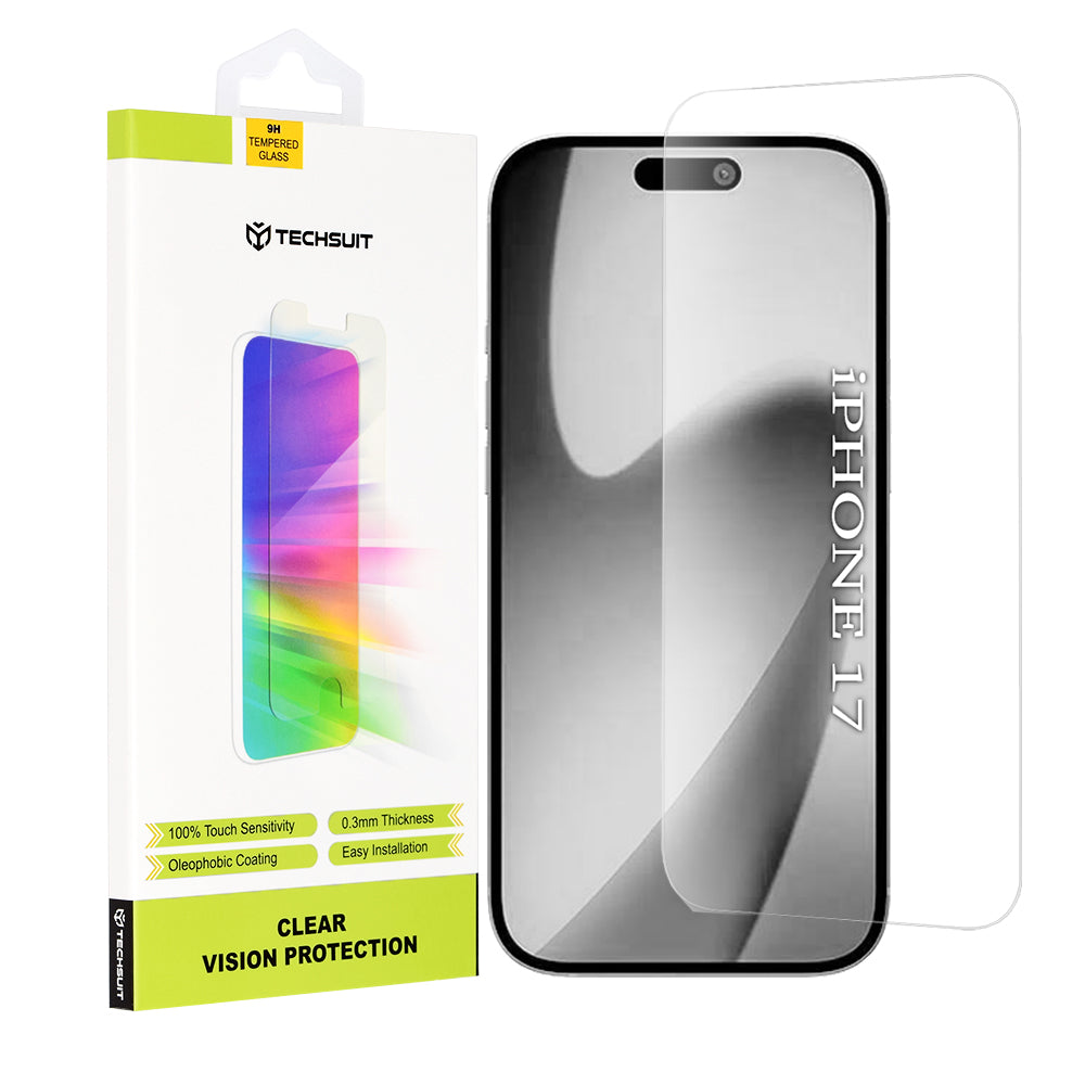 Skyddsfilm Techsuit Clear Vision för Apple iPhone 17, Härdat Glas, Full Lim