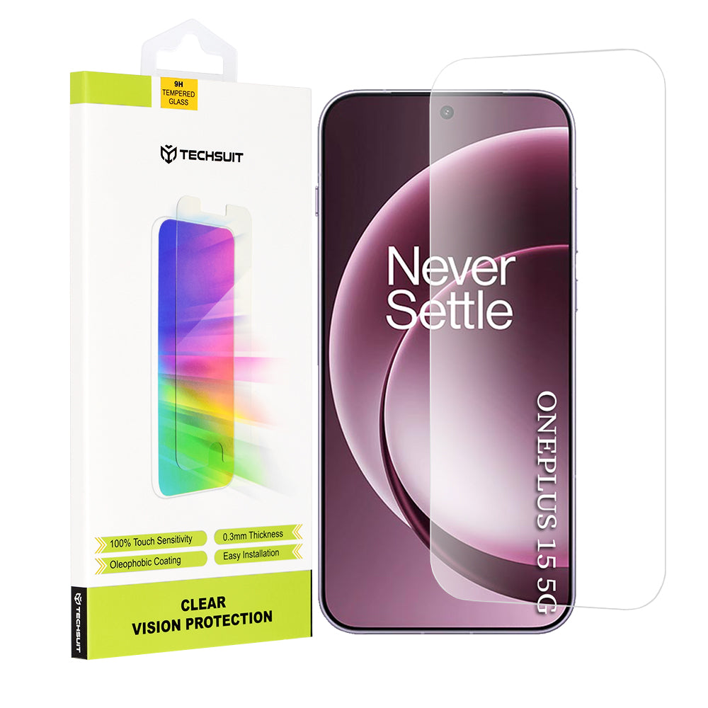 Skärmskydd Techsuit Clear Vision för OnePlus 15, Härdat Glas, Full Lim