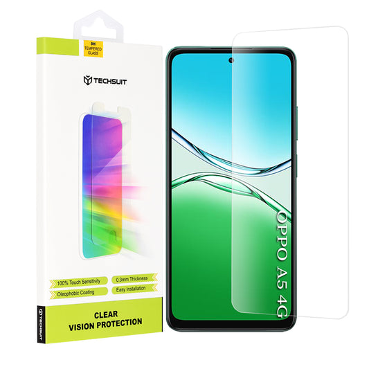 Skärmskydd Techsuit Clear Vision för Oppo A5 4G, Härdat Glas, Fullt Lim