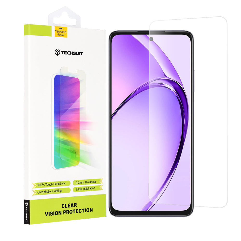 Skärmskydd Techsuit Clear Vision för Oppo A80, Härdat Glas, Fullt Lim