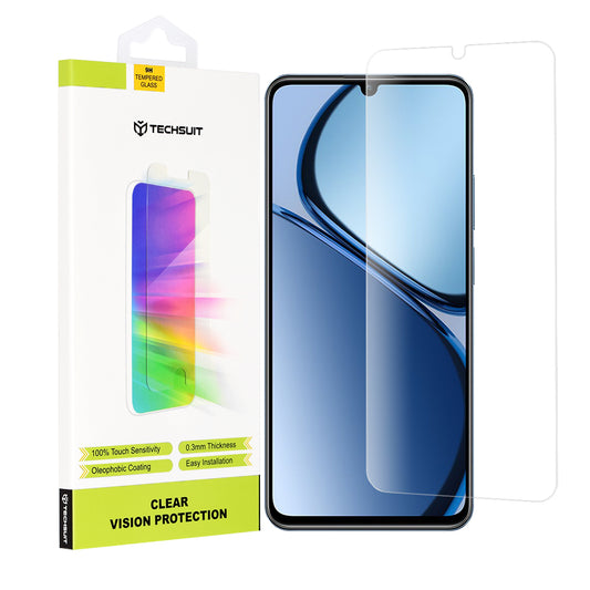 Skärmskydd Techsuit Clear Vision för Realme C63 / C61, Härdat Glas, Full Lim, Transparent