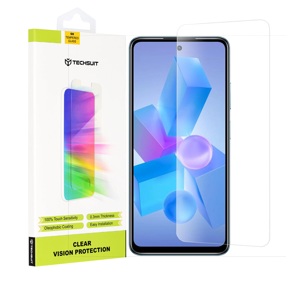 Techsuit Clear Vision skärmskydd för Tecno Spark 20 Pro / Pova 5 Pro / Hot 40 / Hot 40 Pro, härdat glas, full limning