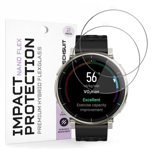 Skärmskydd Techsuit Nano Flex för Amazfit Active 3 Premium, Plast, Set med 2 stycken, Svart