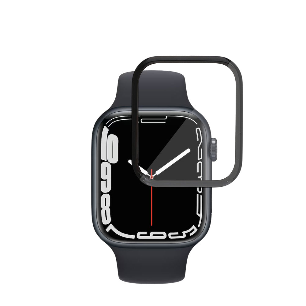 Skärmskydd Techsuit Nano Flex för Apple Watch Series 9 / 8 / 7 41mm, Plast, Set med 2 stycken, Svart