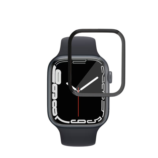 Skärmskydd Techsuit Nano Flex för Apple Watch Series 9 / 8 / 7 45mm, Plast, Set med 2 stycken, Svart