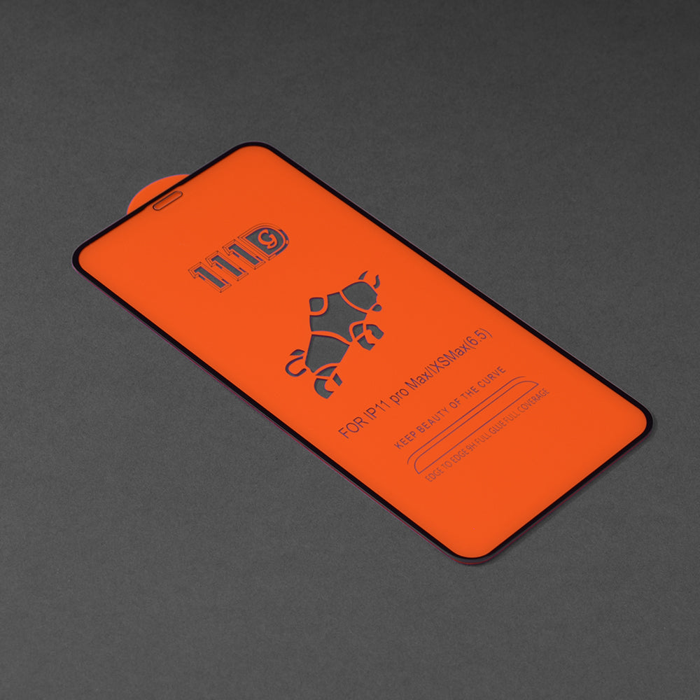 Techsuit skärmskydd för Apple iPhone 11 Pro Max / XS Max, härdat glas, full limning, 111D, svart