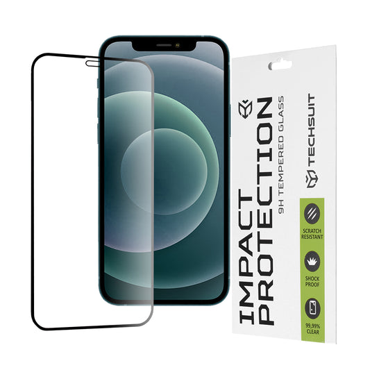 Techsuit skärmskydd för Apple iPhone 12 Pro Max, härdat glas, full limning, 111D, svart