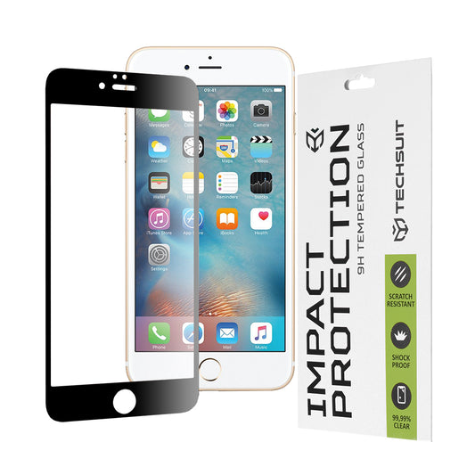 Techsuit skärmskydd för Apple iPhone 6s Plus / 6 Plus, härdat glas, full limning, 111D, svart