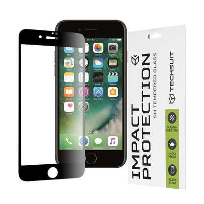 Techsuit skärmskydd för Apple iPhone 8 Plus / 7 Plus, härdat glas, full limning, 111D, svart
