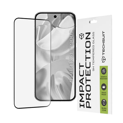 Techsuit skärmskydd för Google Pixel 10, härdat glas, full limning, 111D, svart