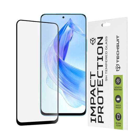 Techsuit skärmskydd för Honor 90 Lite, härdat glas, full limning, 111D, svart