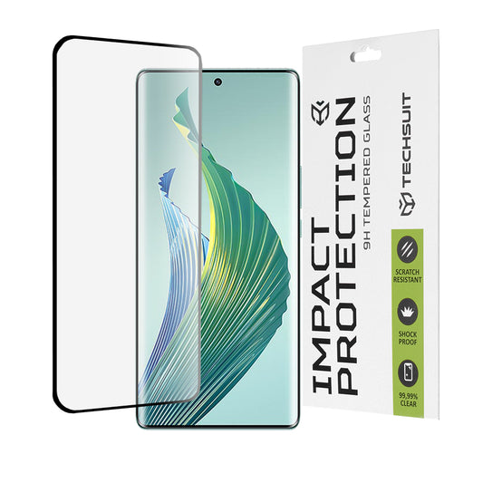 Techsuit skärmskydd för Honor Magic5 Lite, härdat glas, full lim, 111D, svart