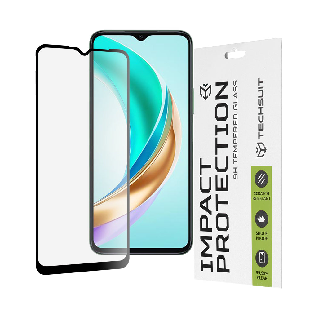 Techsuit skärmskydd för Honor X6b, härdat glas, full lim, 111D, svart