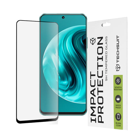 Techsuit skärmskydd för Huawei nova 13i / nova 12i, härdat glas, full limning, 111D, svart