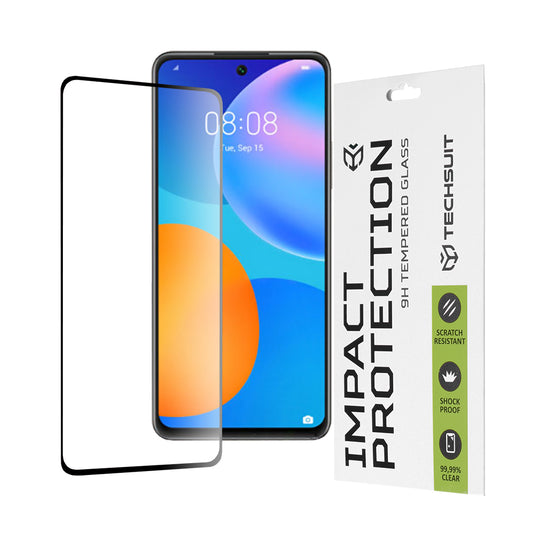 Techsuit skärmskydd för Huawei P smart 2021, härdat glas, full limning, 111D, svart