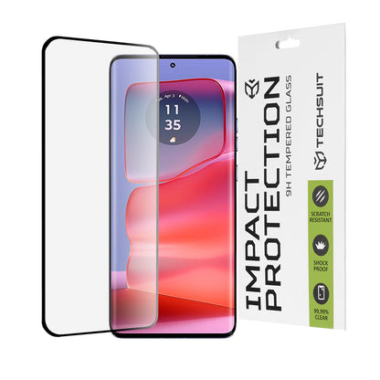 Techsuit skärmskydd för Motorola Edge 50 Pro, härdat glas, full lim, 111D, svart