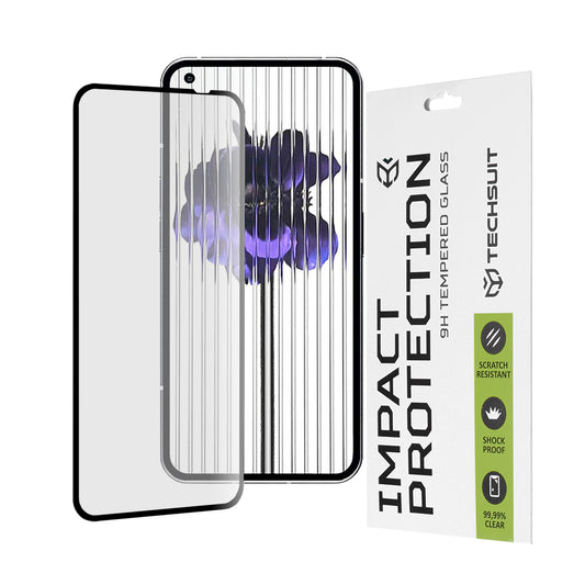 Techsuit skärmskydd för Nothing Phone (1), härdat glas, full lim, 111D, svart