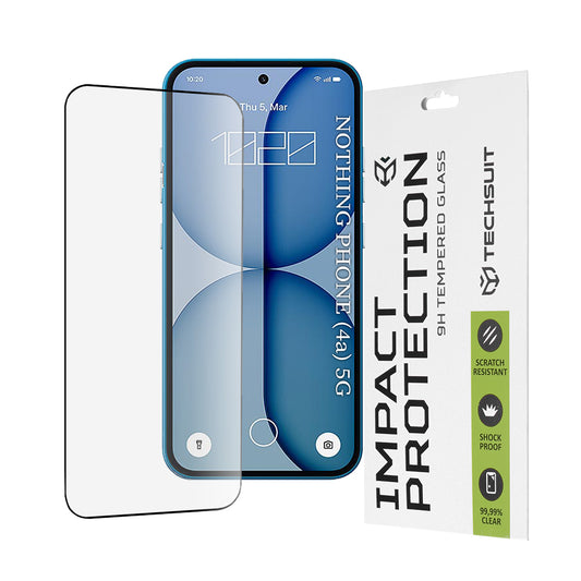 Skyddsfilm Techsuit för Nothing Phone (4a), Härdat Glas, Full Glue, 111D, Svart