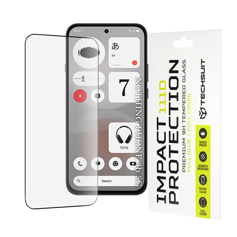 Techsuit skärmskydd för Nothing Phone (4b), härdat glas, full limning, 111D, svart
