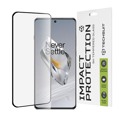 Techsuit skärmskydd för OnePlus 12, härdat glas, full limning, 111D, svart